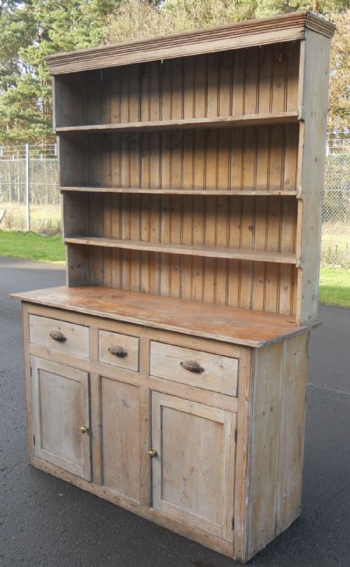 Victorian Pine Farmhouse Kitchen Dresser