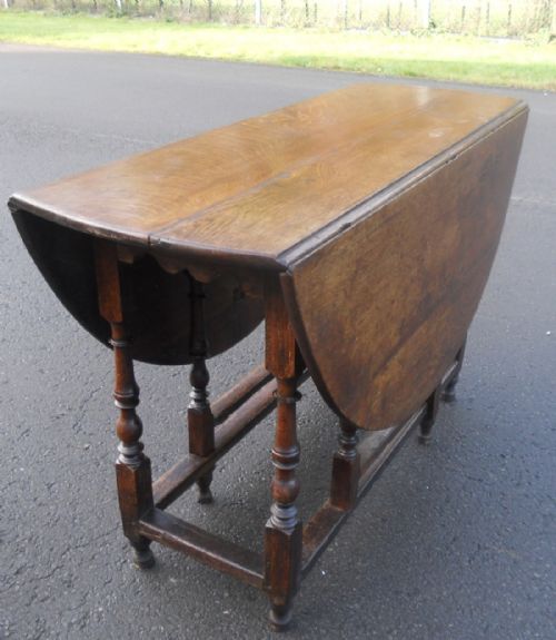 Large Antique Oak Gateleg Dining Table