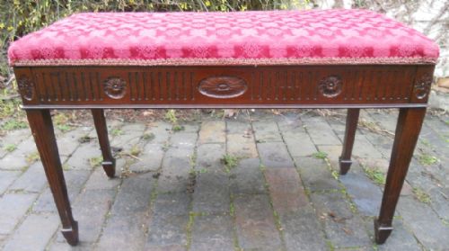 Edwardian Mahogany Window Seat Duet Stool