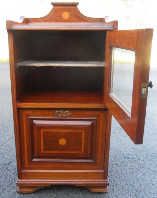 EDWARDIAN INLAID MAHOGANY MUSIC CABINET - ADDITIONAL PHOTO 2