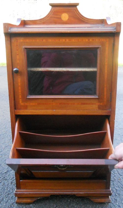 EDWARDIAN INLAID MAHOGANY MUSIC CABINET - ADDITIONAL PHOTO 3