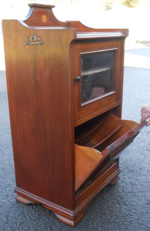 EDWARDIAN INLAID MAHOGANY MUSIC CABINET - ADDITIONAL PHOTO 4