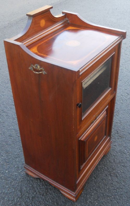EDWARDIAN INLAID MAHOGANY MUSIC CABINET - ADDITIONAL PHOTO 5