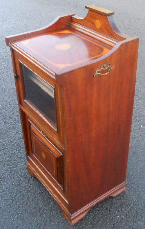 EDWARDIAN INLAID MAHOGANY MUSIC CABINET - ADDITIONAL PHOTO 6