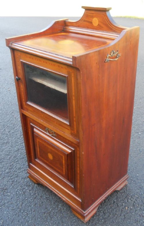 EDWARDIAN INLAID MAHOGANY MUSIC CABINET - ADDITIONAL PHOTO 7