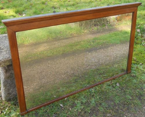Large Walnut Overmantel Mirror
