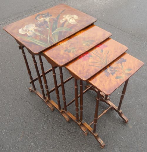 Nest of Four Painted Coffee Tables