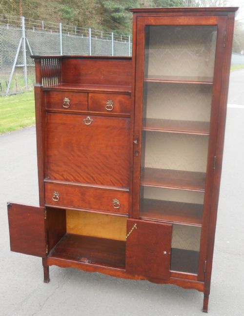 EDWARDIAN MAHOGANY BUREAU BOOKCASE - ADDITIONAL PHOTO 8