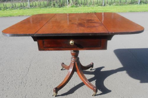 Georgian Mahogany Pedestal Dropleaf Pembroke Table