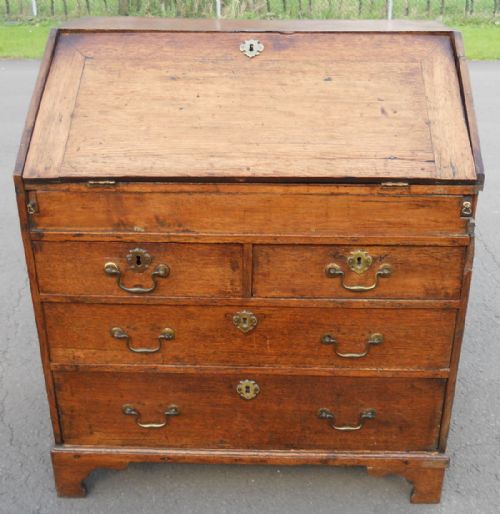 ANTIQUE SMALL OAK WRITING BUREAU - ADDITIONAL PHOTO 1