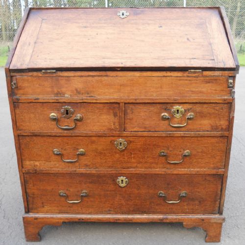 ANTIQUE SMALL OAK WRITING BUREAU - ADDITIONAL PHOTO 6