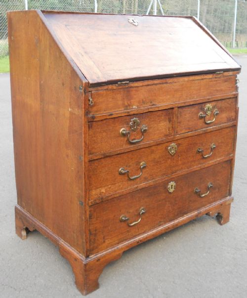 ANTIQUE SMALL OAK WRITING BUREAU - ADDITIONAL PHOTO 10
