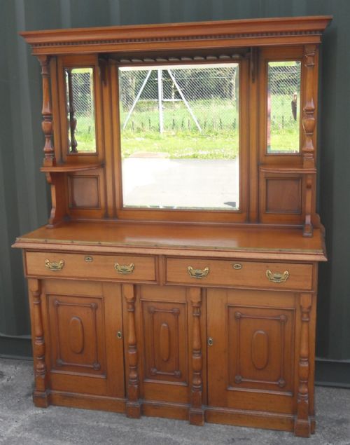 EDWARDIAN MAHOGANY MIRRORBACK SIDEBOARD - ADDITIONAL PHOTO 2