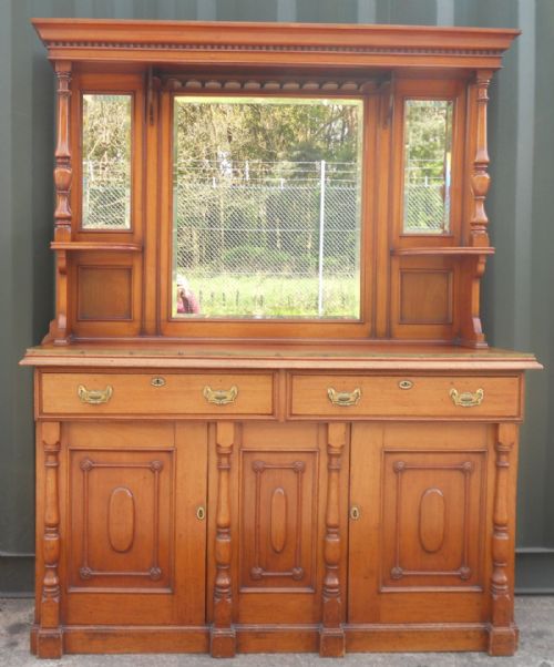 EDWARDIAN MAHOGANY MIRRORBACK SIDEBOARD - ADDITIONAL PHOTO 3