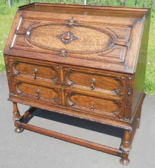fig 1. Large Oak Writing Bureau