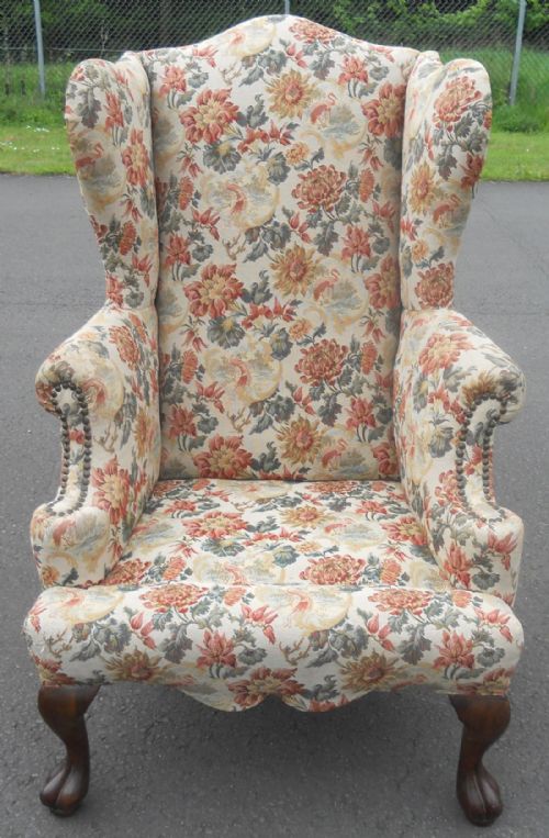 Upholstered Wing Fireside Armchair