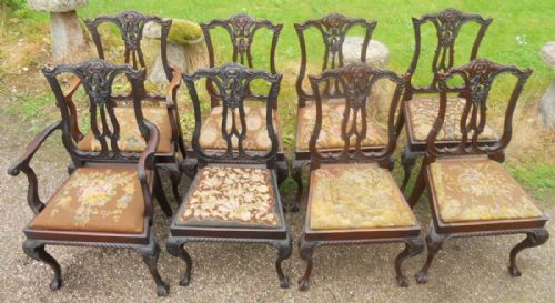 SET OF EIGHT CHIPPENDALE STYLE MAHOGANY DINING CHAIRS - ADDITIONAL PHOTO 1
