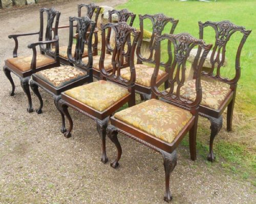 SET OF EIGHT CHIPPENDALE STYLE MAHOGANY DINING CHAIRS - ADDITIONAL PHOTO 3