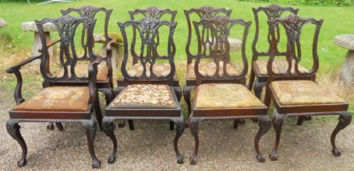 SET OF EIGHT CHIPPENDALE STYLE MAHOGANY DINING CHAIRS - ADDITIONAL PHOTO 4