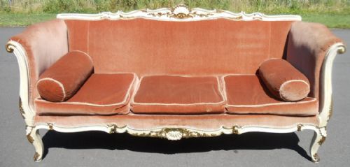 Edwardian Large Decorated Upholstered Settee