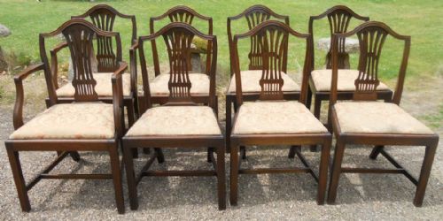 Set of Eight Georgian Mahogany Dining Chairs
