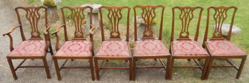Set of Six Georgian Mahogany Dining Chairs