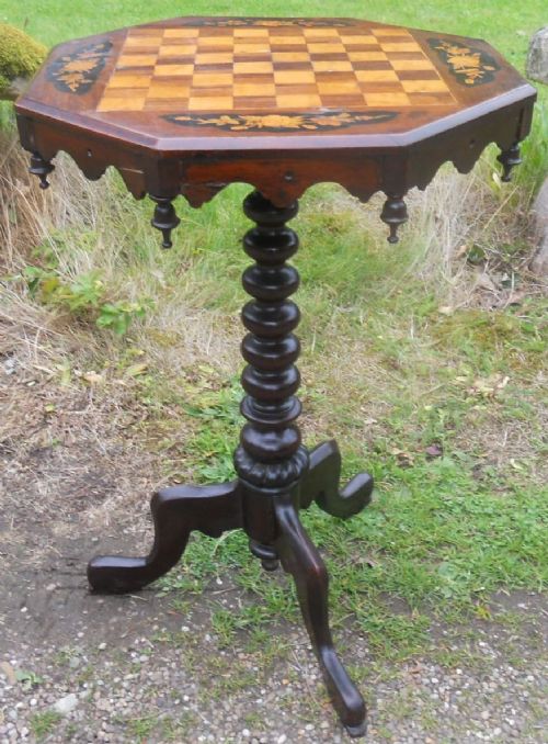 Victorian Walnut Tripod Games Table