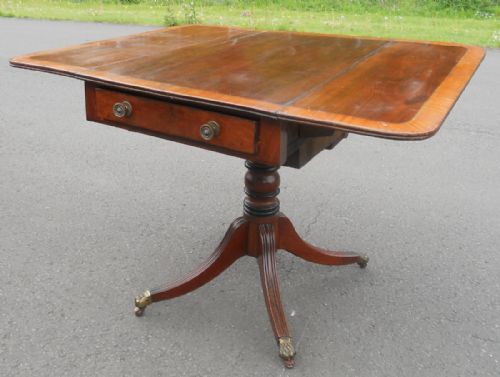 GEORGIAN MAHOGANY PEDESTAL DROPLEAF PEMBROKE TABLE - ADDITIONAL PHOTO 6