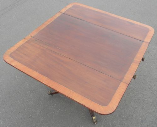 GEORGIAN MAHOGANY PEDESTAL DROPLEAF PEMBROKE TABLE - ADDITIONAL PHOTO 9
