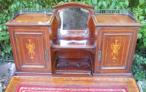 EDWARDIAN INLAID MAHOGANY DAVENPORT DESK - ADDITIONAL PHOTO 6