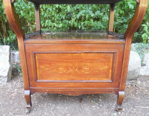 EDWARDIAN INLAID MAHOGANY DAVENPORT DESK - ADDITIONAL PHOTO 7