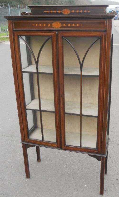 Edwardian Inlaid Mahogany Display Cabinet