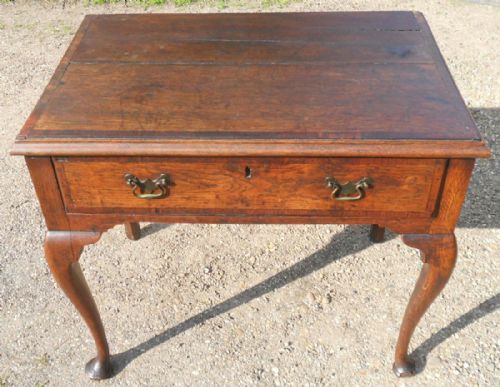 ANTIQUE OAK SIDE TABLE - ADDITIONAL PHOTO 1