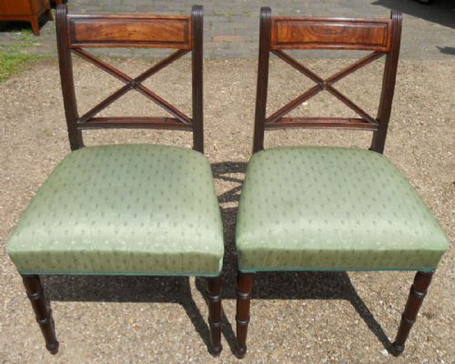 Pair Georgian Mahogany Dining Chairs