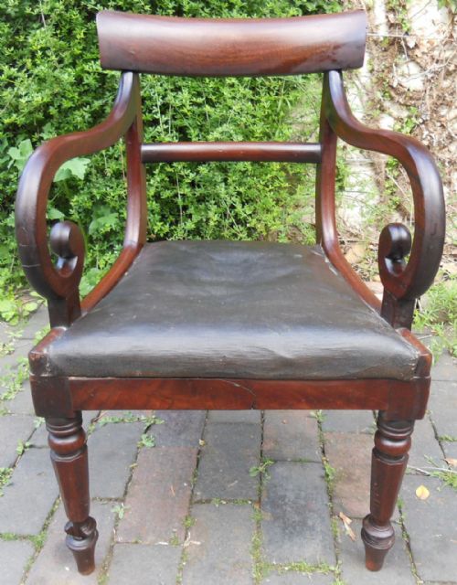 VICTORIAN MAHOGANY CARVER DESK ARMCHAIR - ADDITIONAL PHOTO 1