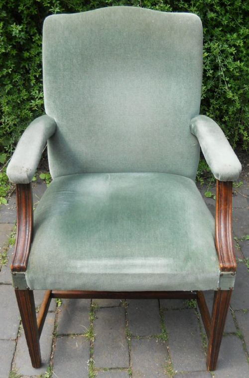 Georgian Upholstered Library Armchair