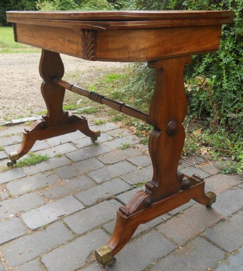 REGENCY MAHOGANY FOLD OVER CARD TABLE - ADDITIONAL PHOTO 2
