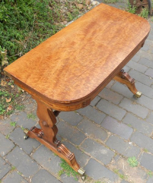 REGENCY MAHOGANY FOLD OVER CARD TABLE - ADDITIONAL PHOTO 4