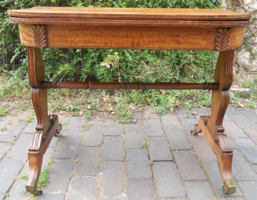 REGENCY MAHOGANY FOLD OVER CARD TABLE - ADDITIONAL PHOTO 5