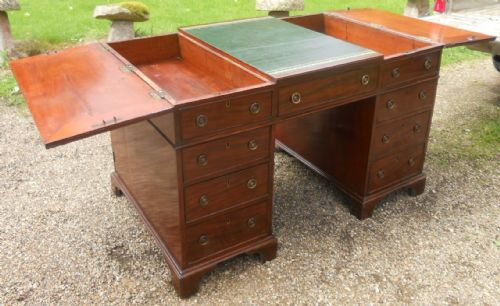 GEORGIAN STYLE SMALL MAHOGANY PARTNERS DESK - ADDITIONAL PHOTO 6