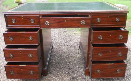 GEORGIAN STYLE SMALL MAHOGANY PARTNERS DESK - ADDITIONAL PHOTO 9