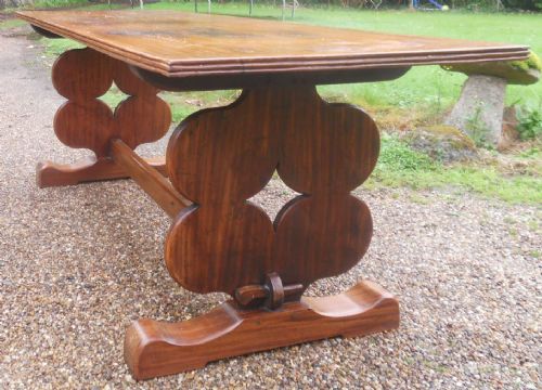 LONG MAHOGANY REFECTORY DINING TABLE - ADDITIONAL PHOTO 2