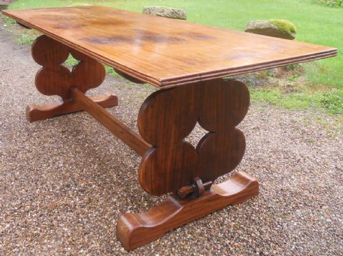 LONG MAHOGANY REFECTORY DINING TABLE - ADDITIONAL PHOTO 3