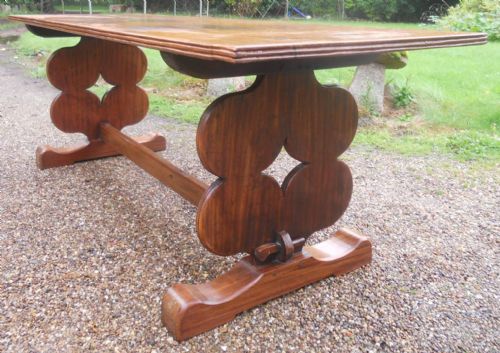 LONG MAHOGANY REFECTORY DINING TABLE - ADDITIONAL PHOTO 4