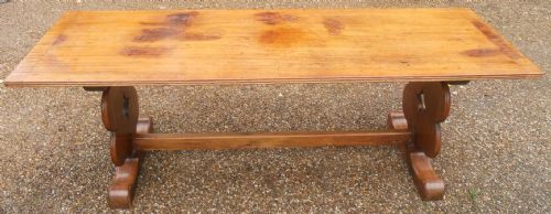 LONG MAHOGANY REFECTORY DINING TABLE - ADDITIONAL PHOTO 5
