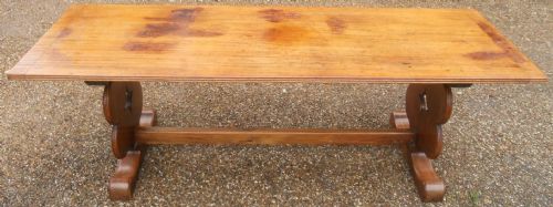 LONG MAHOGANY REFECTORY DINING TABLE - ADDITIONAL PHOTO 6