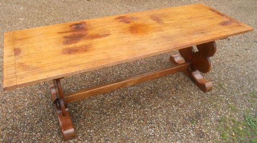 LONG MAHOGANY REFECTORY DINING TABLE - ADDITIONAL PHOTO 7
