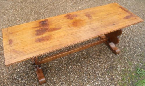 LONG MAHOGANY REFECTORY DINING TABLE - ADDITIONAL PHOTO 8
