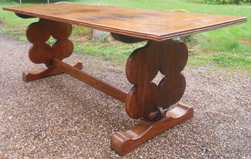 LONG MAHOGANY REFECTORY DINING TABLE - ADDITIONAL PHOTO 9