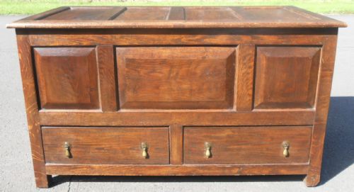 Victorian Panelled Oak Mule Chest